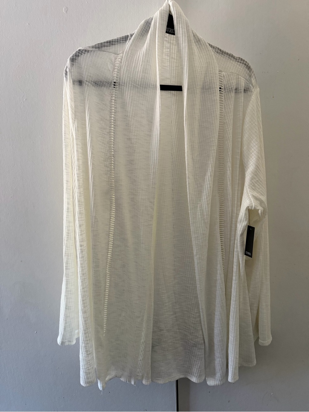 Lightweight White Open-Front Cardigan Sweater